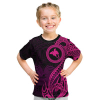Papua New Guinea Island Kid T Shirt Bird of Paradise with Pink Polynesian Tribal - Wonder Print Shop