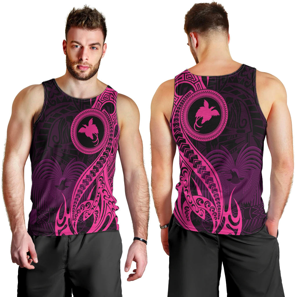 papua-new-guinea-island-men-tank-top-bird-of-paradise-with-pink-polynesian-tribal