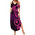 Papua New Guinea Island Summer Maxi Dress Bird of Paradise with Pink Polynesian Tribal - Wonder Print Shop