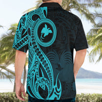 Papua New Guinea Island Hawaiian Shirt Bird of Paradise with Aqua Polynesian Tribal - Wonder Print Shop