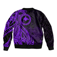 Papua New Guinea Island Bomber Jacket Bird of Paradise with Purple Polynesian Tribal LT9 - Wonder Print Shop