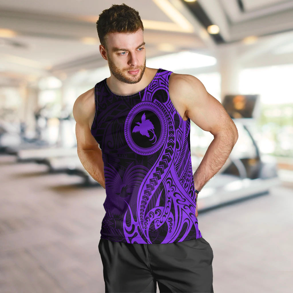 papua-new-guinea-island-men-tank-top-bird-of-paradise-with-purple-polynesian-tribal