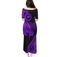 Papua New Guinea Island Puletasi Bird of Paradise with Purple Polynesian Tribal - Wonder Print Shop