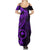 Papua New Guinea Island Summer Maxi Dress Bird of Paradise with Purple Polynesian Tribal - Wonder Print Shop