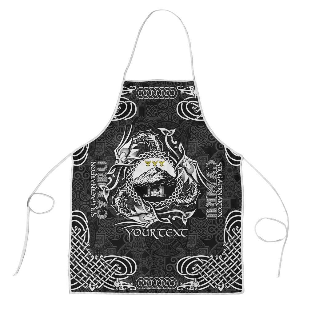 Personalized Caernarfonshire Sir Gaernarfon Apron Black Castle Tower Celtic-inspired - Wonder Print Shop
