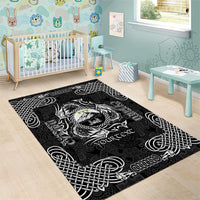 Personalized Caernarfonshire Sir Gaernarfon Area Rug Black Castle Tower Celtic-inspired - Wonder Print Shop