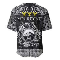 Personalized Caernarfonshire Sir Gaernarfon Baseball Jersey Black Castle Tower Celtic-inspired - Wonder Print Shop