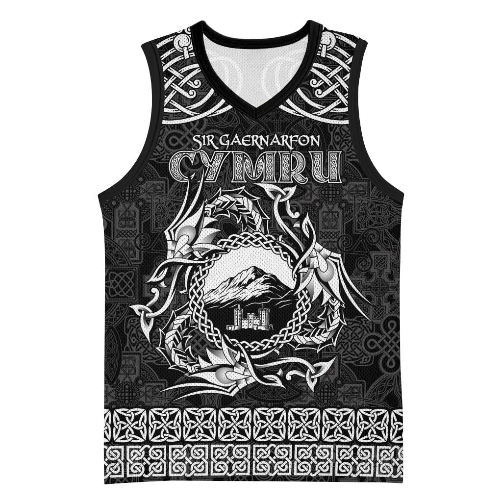 Personalized Caernarfonshire Sir Gaernarfon Basketball Jersey Black Castle Tower Celtic-inspired - Wonder Print Shop
