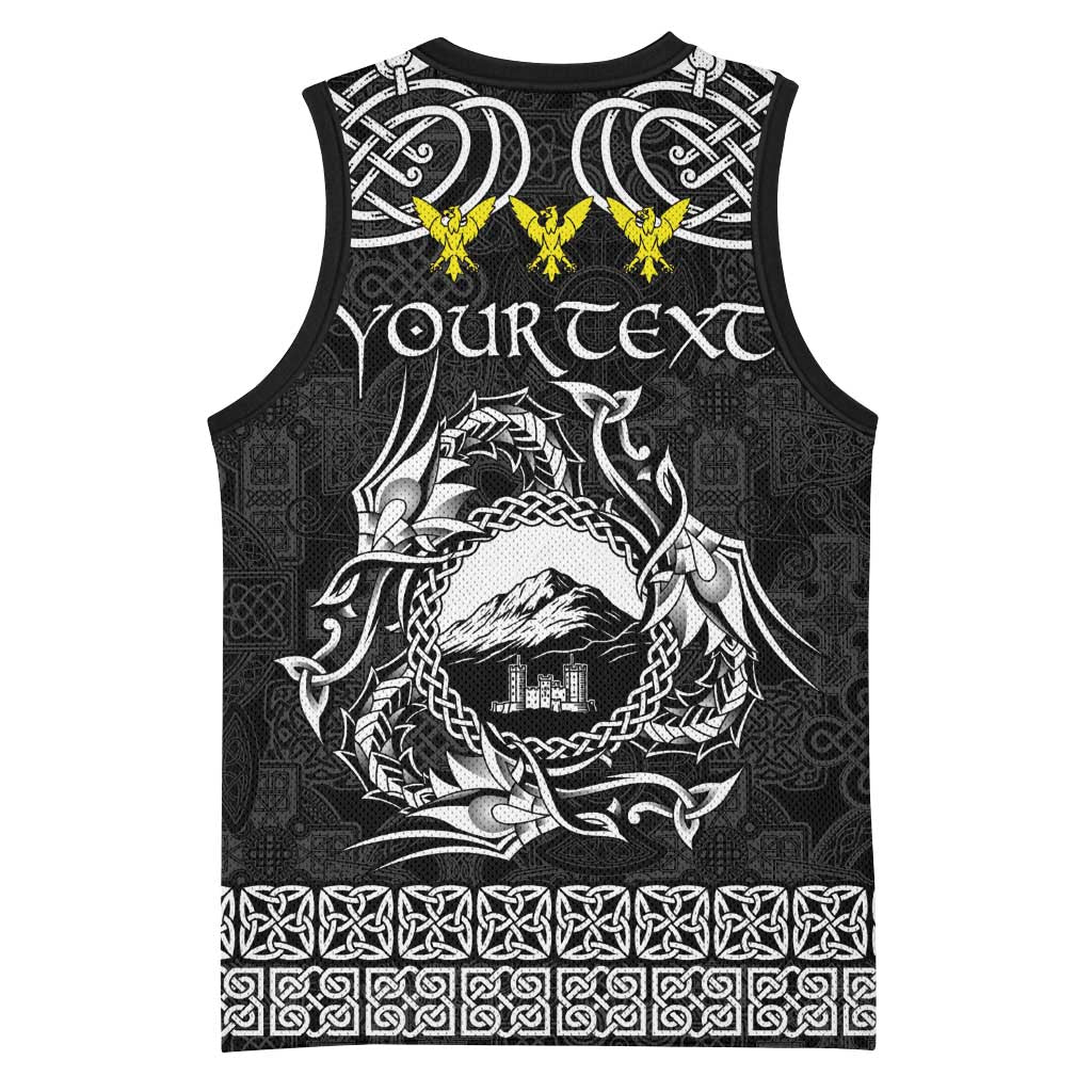 Personalized Caernarfonshire Sir Gaernarfon Basketball Jersey Black Castle Tower Celtic-inspired - Wonder Print Shop