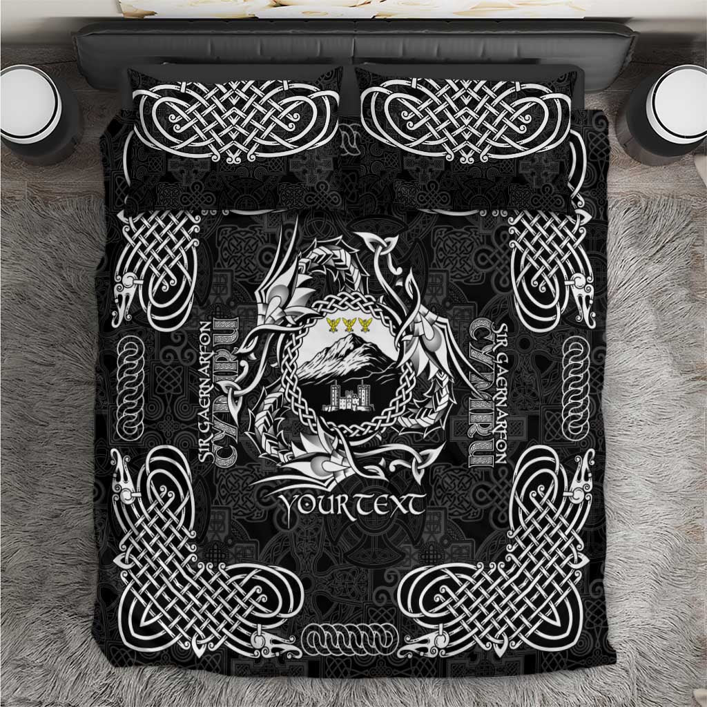 Personalized Caernarfonshire Sir Gaernarfon Bedding Set Black Castle Tower Celtic-inspired - Wonder Print Shop
