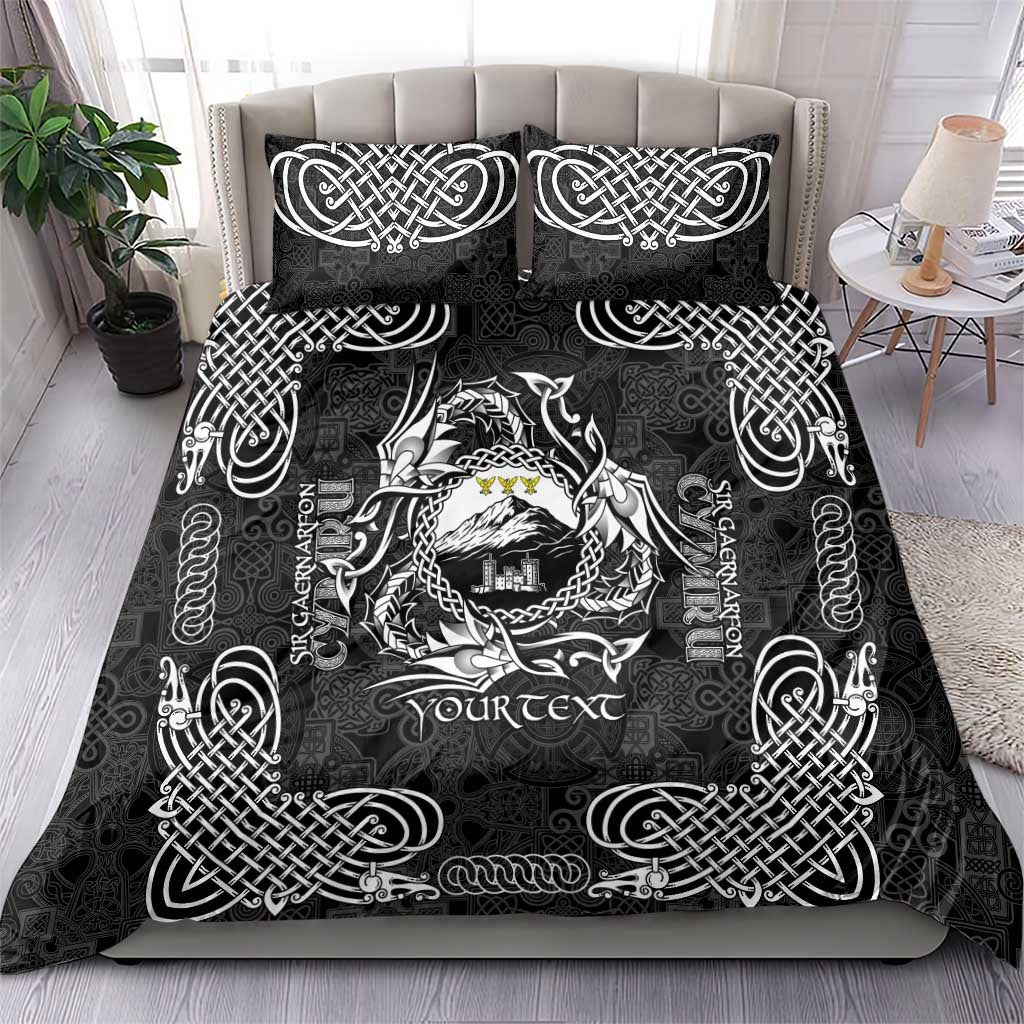 Personalized Caernarfonshire Sir Gaernarfon Bedding Set Black Castle Tower Celtic-inspired - Wonder Print Shop