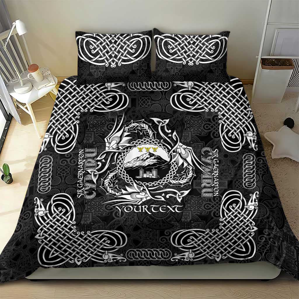 Personalized Caernarfonshire Sir Gaernarfon Bedding Set Black Castle Tower Celtic-inspired - Wonder Print Shop
