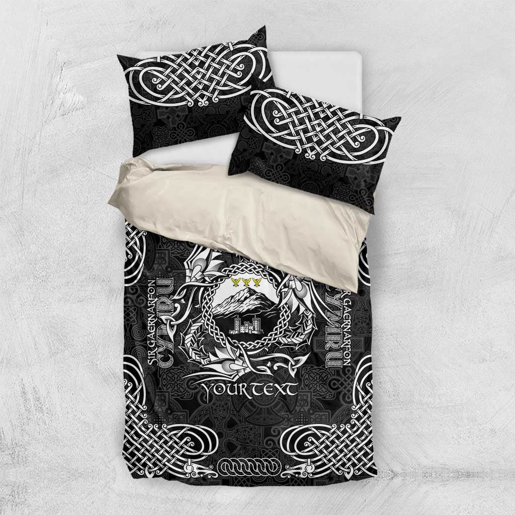 Personalized Caernarfonshire Sir Gaernarfon Bedding Set Black Castle Tower Celtic-inspired - Wonder Print Shop