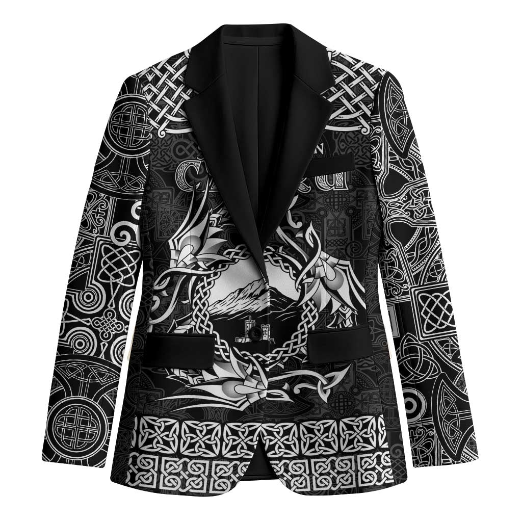 Personalized Caernarfonshire Sir Gaernarfon Blazer Black Castle Tower Celtic-inspired - Wonder Print Shop