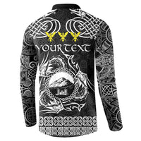 Personalized Caernarfonshire Sir Gaernarfon Button Sweatshirt Black Castle Tower Celtic-inspired - Wonder Print Shop