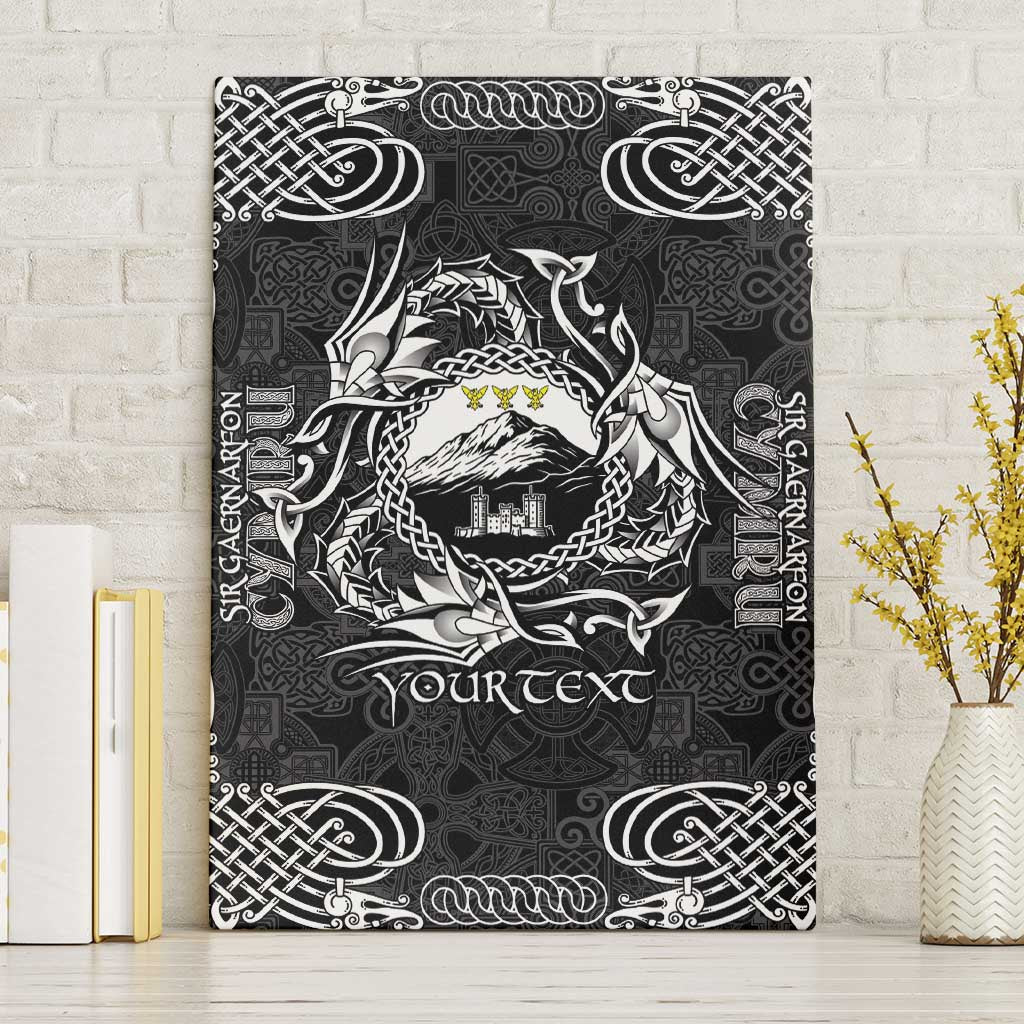Personalized Caernarfonshire Sir Gaernarfon Canvas Wall Art Black Castle Tower Celtic-inspired - Wonder Print Shop