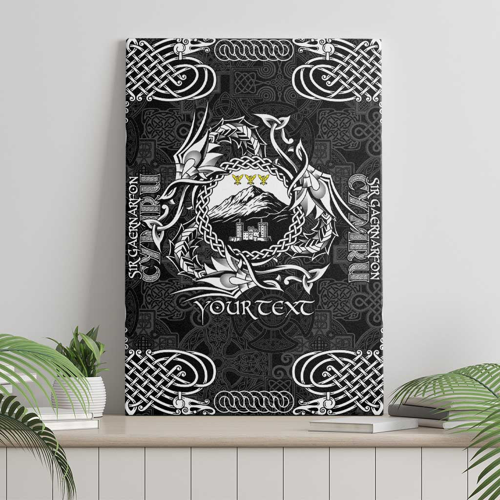 Personalized Caernarfonshire Sir Gaernarfon Canvas Wall Art Black Castle Tower Celtic-inspired - Wonder Print Shop