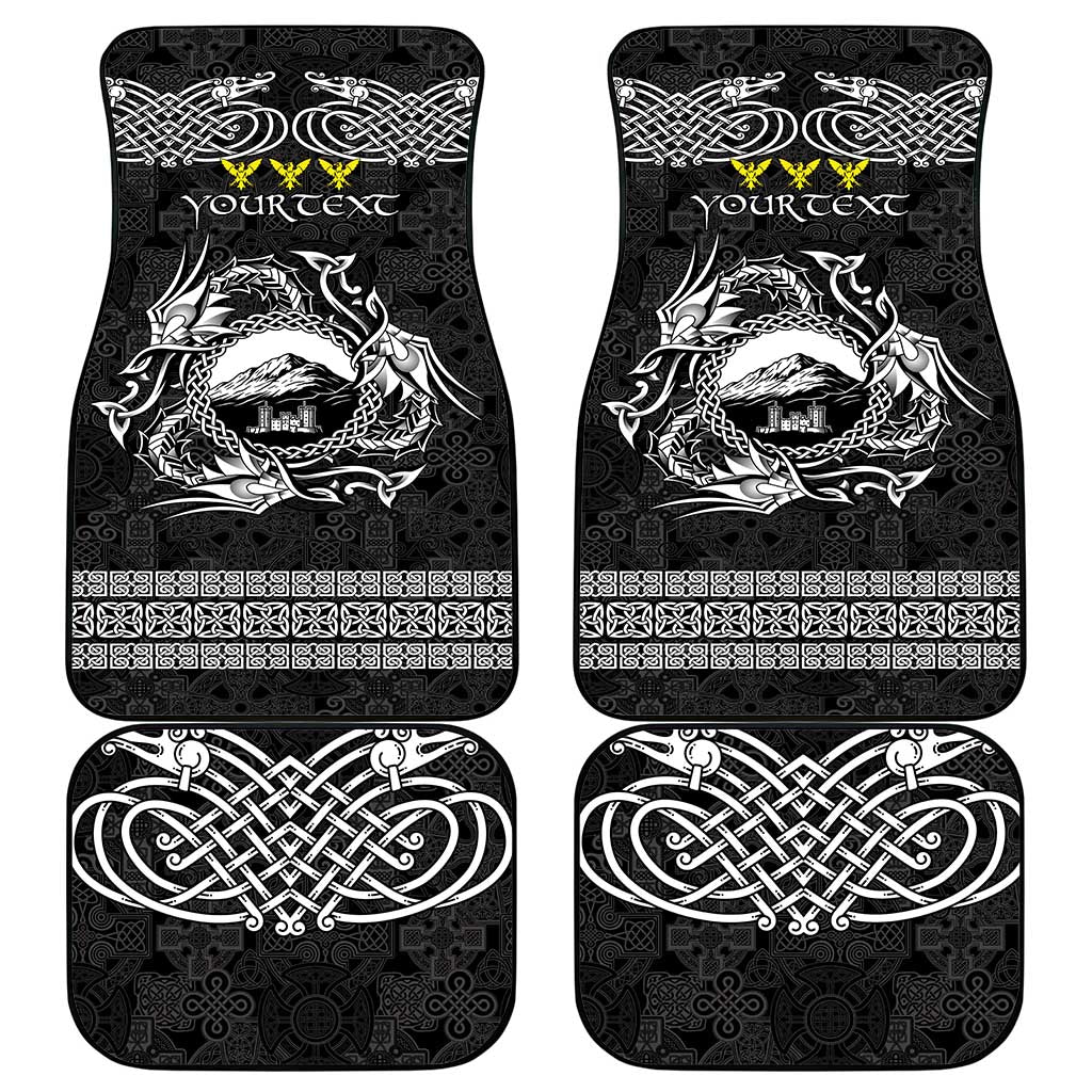 Personalized Caernarfonshire Sir Gaernarfon Car Mats Black Castle Tower Celtic-inspired - Wonder Print Shop