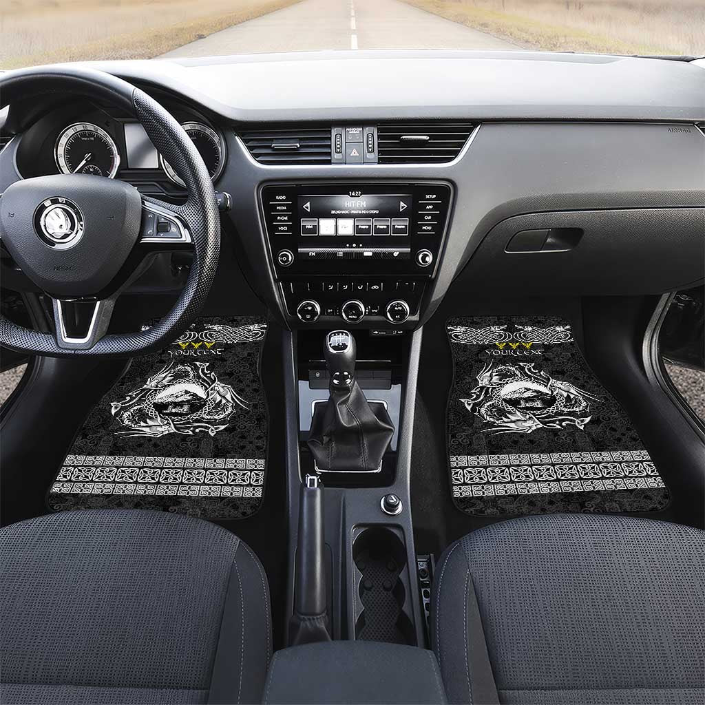 Personalized Caernarfonshire Sir Gaernarfon Car Mats Black Castle Tower Celtic-inspired - Wonder Print Shop