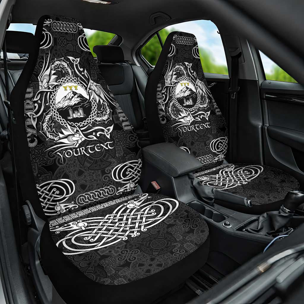 Personalized Caernarfonshire Sir Gaernarfon Car Seat Cover Black Castle Tower Celtic-inspired - Wonder Print Shop