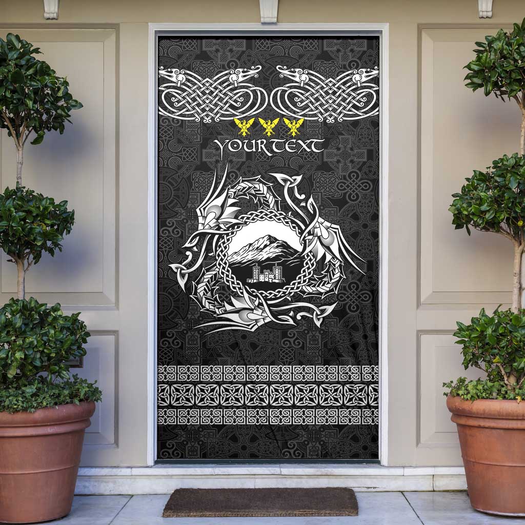 Personalized Caernarfonshire Sir Gaernarfon Door Cover Black Castle Tower Celtic-inspired - Wonder Print Shop