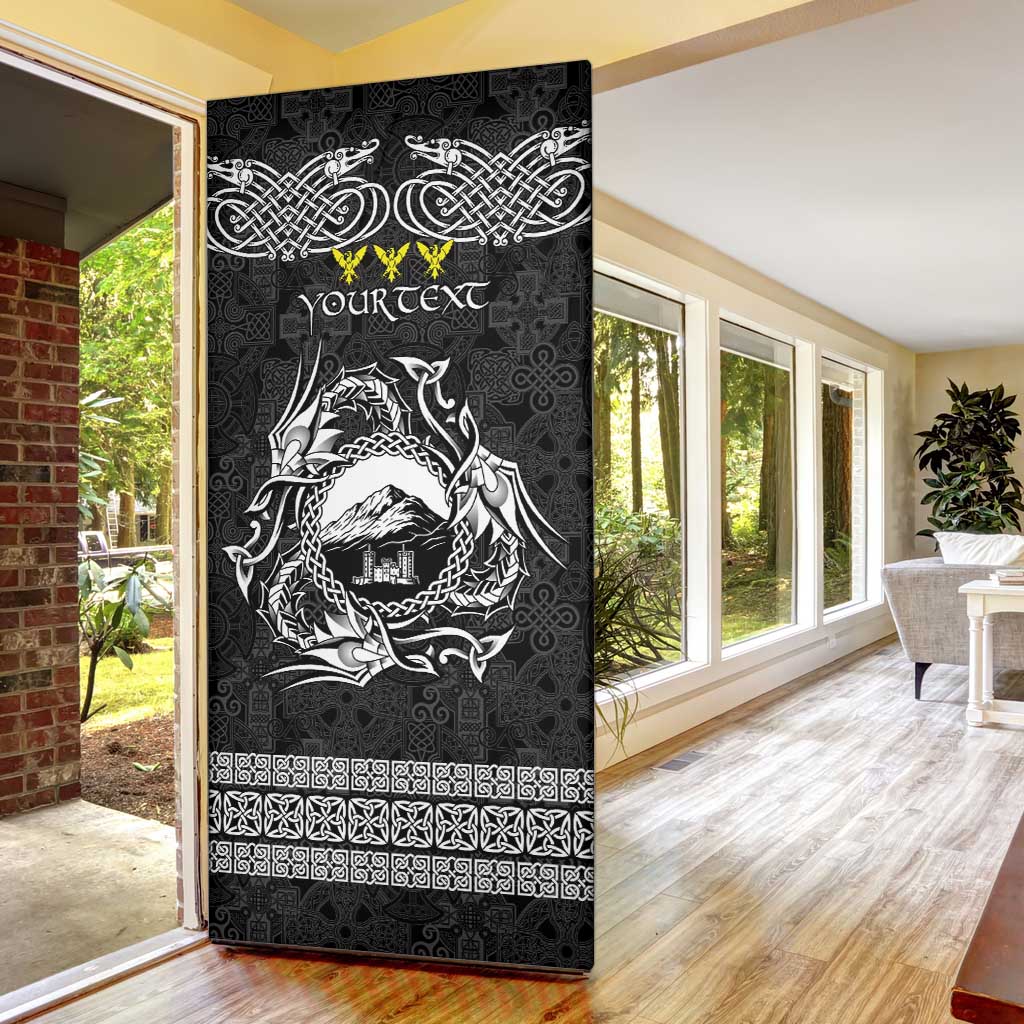 Personalized Caernarfonshire Sir Gaernarfon Door Cover Black Castle Tower Celtic-inspired - Wonder Print Shop