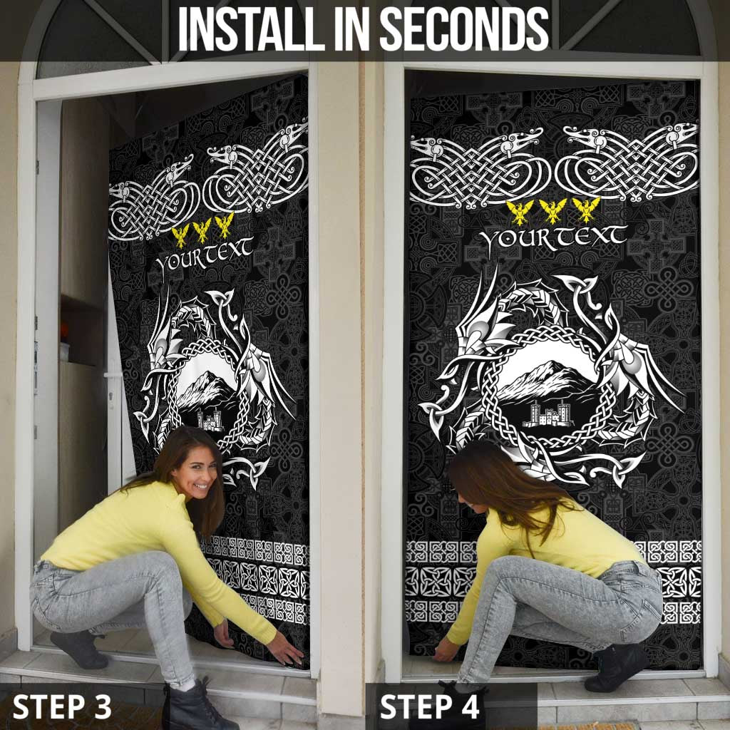 Personalized Caernarfonshire Sir Gaernarfon Door Cover Black Castle Tower Celtic-inspired - Wonder Print Shop