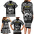 Personalized Caernarfonshire Sir Gaernarfon Family Matching Long Sleeve Bodycon Dress and Hawaiian Shirt Black Castle Tower Celtic-inspired - Wonder Print Shop