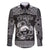 Personalized Caernarfonshire Sir Gaernarfon Family Matching Long Sleeve Bodycon Dress and Hawaiian Shirt Black Castle Tower Celtic-inspired - Wonder Print Shop