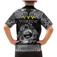 Personalized Caernarfonshire Sir Gaernarfon Family Matching Mermaid Dress and Hawaiian Shirt Black Castle Tower Celtic-inspired - Wonder Print Shop