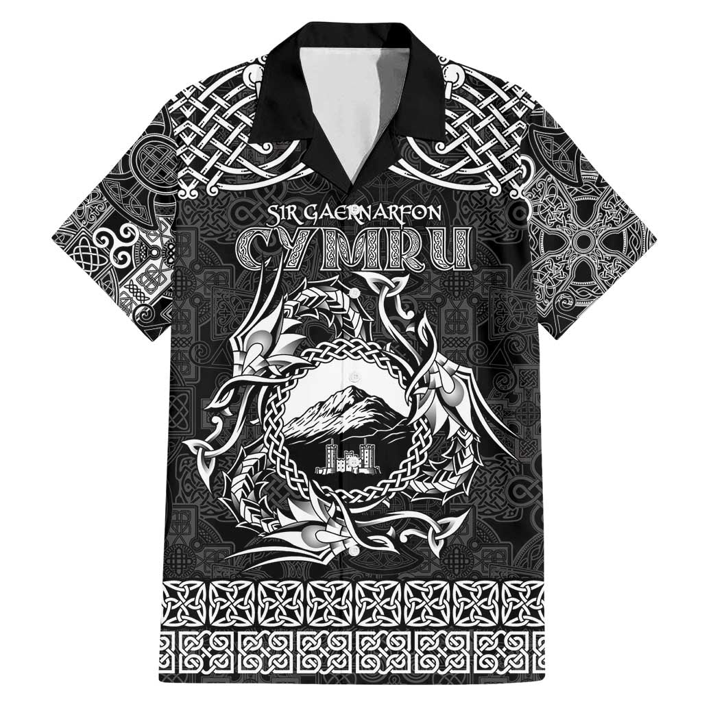 Personalized Caernarfonshire Sir Gaernarfon Family Matching Mermaid Dress and Hawaiian Shirt Black Castle Tower Celtic-inspired - Wonder Print Shop