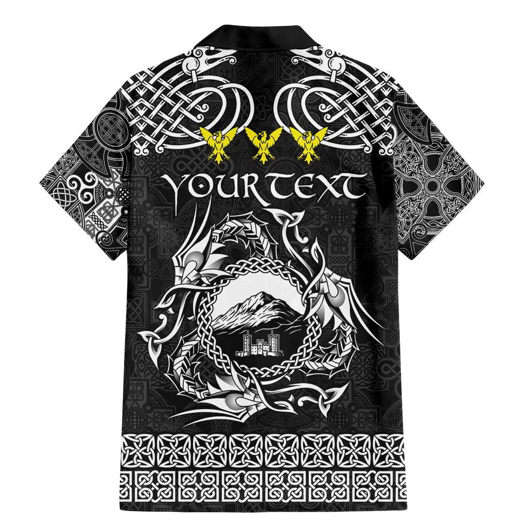 Personalized Caernarfonshire Sir Gaernarfon Family Matching Mermaid Dress and Hawaiian Shirt Black Castle Tower Celtic-inspired - Wonder Print Shop
