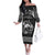 Personalized Caernarfonshire Sir Gaernarfon Family Matching Off The Shoulder Long Sleeve Dress and Hawaiian Shirt Black Castle Tower Celtic-inspired - Wonder Print Shop