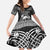 Personalized Caernarfonshire Sir Gaernarfon Family Matching Off Shoulder Maxi Dress and Hawaiian Shirt Black Castle Tower Celtic-inspired - Wonder Print Shop