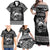 Personalized Caernarfonshire Sir Gaernarfon Family Matching Off Shoulder Maxi Dress and Hawaiian Shirt Black Castle Tower Celtic-inspired - Wonder Print Shop
