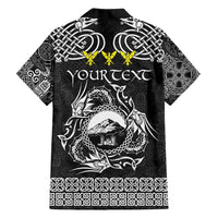 Personalized Caernarfonshire Sir Gaernarfon Family Matching Off Shoulder Maxi Dress and Hawaiian Shirt Black Castle Tower Celtic-inspired - Wonder Print Shop