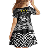 Personalized Caernarfonshire Sir Gaernarfon Family Matching Puletasi and Hawaiian Shirt Black Castle Tower Celtic-inspired - Wonder Print Shop