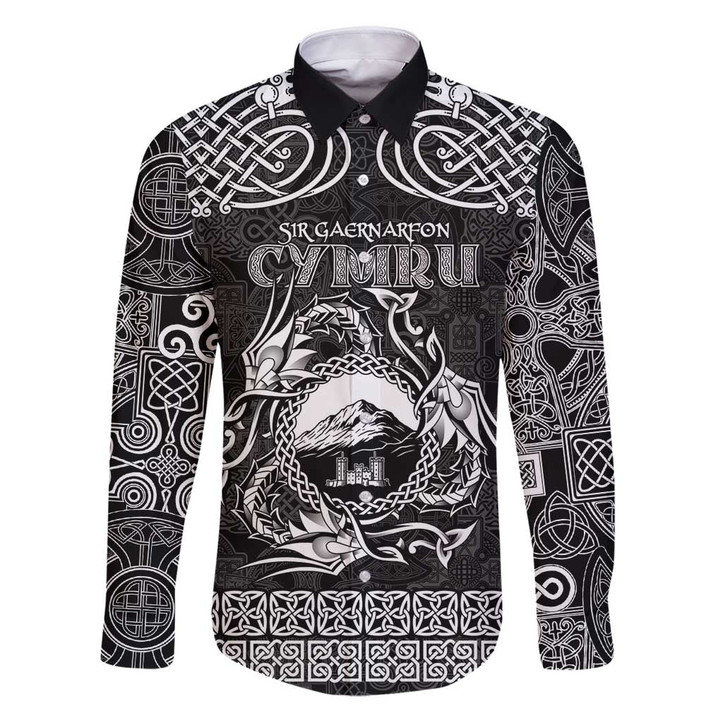 Personalized Caernarfonshire Sir Gaernarfon Family Matching Puletasi and Hawaiian Shirt Black Castle Tower Celtic-inspired - Wonder Print Shop