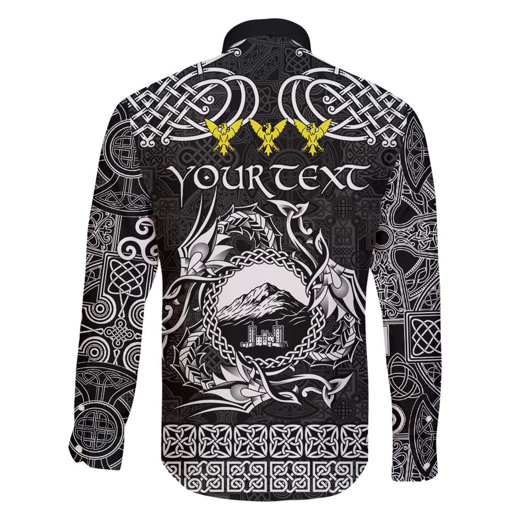 Personalized Caernarfonshire Sir Gaernarfon Family Matching Puletasi and Hawaiian Shirt Black Castle Tower Celtic-inspired - Wonder Print Shop