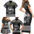 Personalized Caernarfonshire Sir Gaernarfon Family Matching Short Sleeve Bodycon Dress and Hawaiian Shirt Black Castle Tower Celtic-inspired - Wonder Print Shop