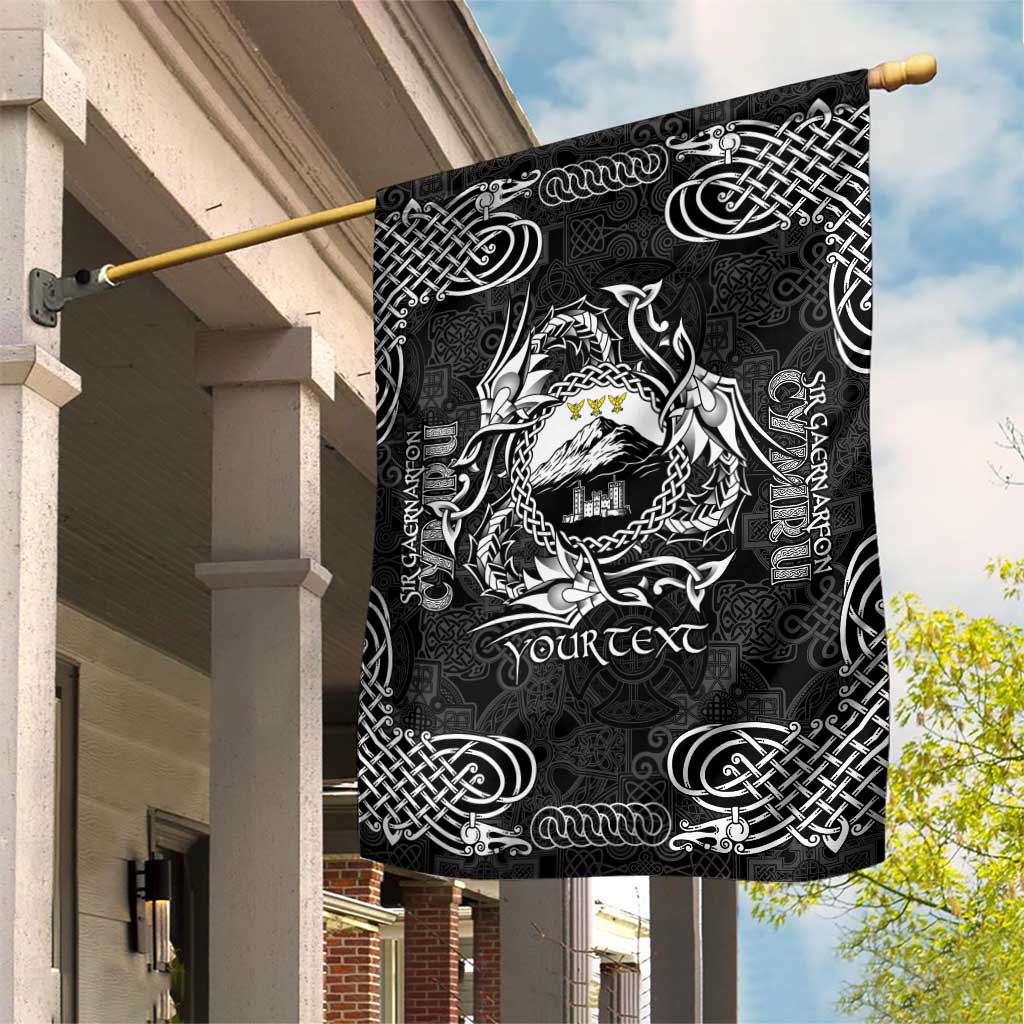 Personalized Caernarfonshire Sir Gaernarfon Garden Flag Black Castle Tower Celtic-inspired - Wonder Print Shop