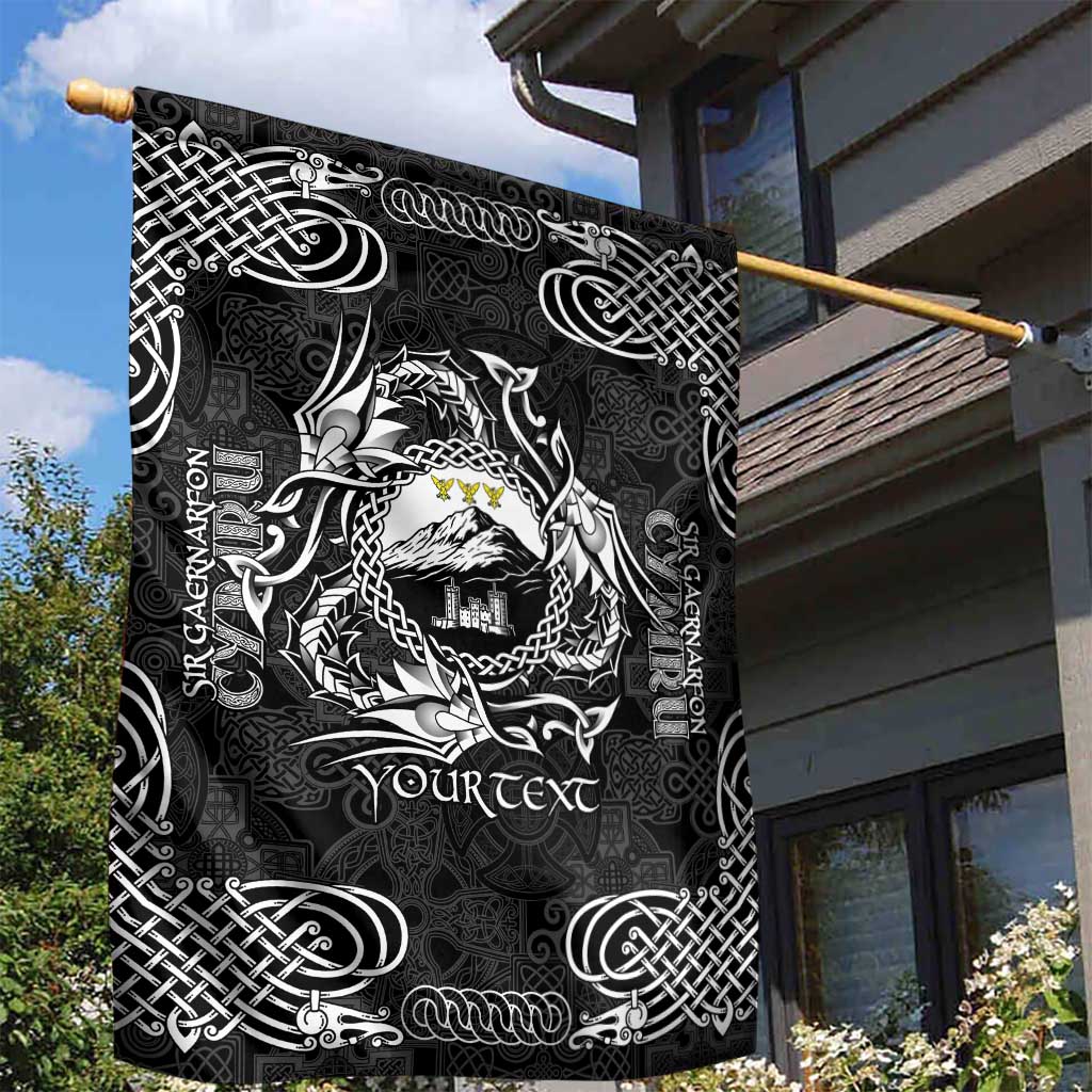 Personalized Caernarfonshire Sir Gaernarfon Garden Flag Black Castle Tower Celtic-inspired - Wonder Print Shop