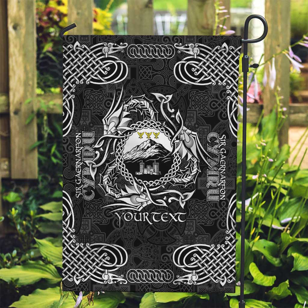 Personalized Caernarfonshire Sir Gaernarfon Garden Flag Black Castle Tower Celtic-inspired - Wonder Print Shop