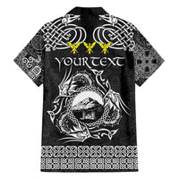 Personalized Caernarfonshire Sir Gaernarfon Hawaiian Shirt Black Castle Tower Celtic-inspired - Wonder Print Shop