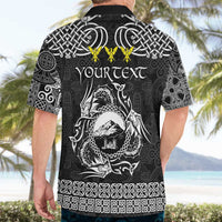 Personalized Caernarfonshire Sir Gaernarfon Hawaiian Shirt Black Castle Tower Celtic-inspired - Wonder Print Shop
