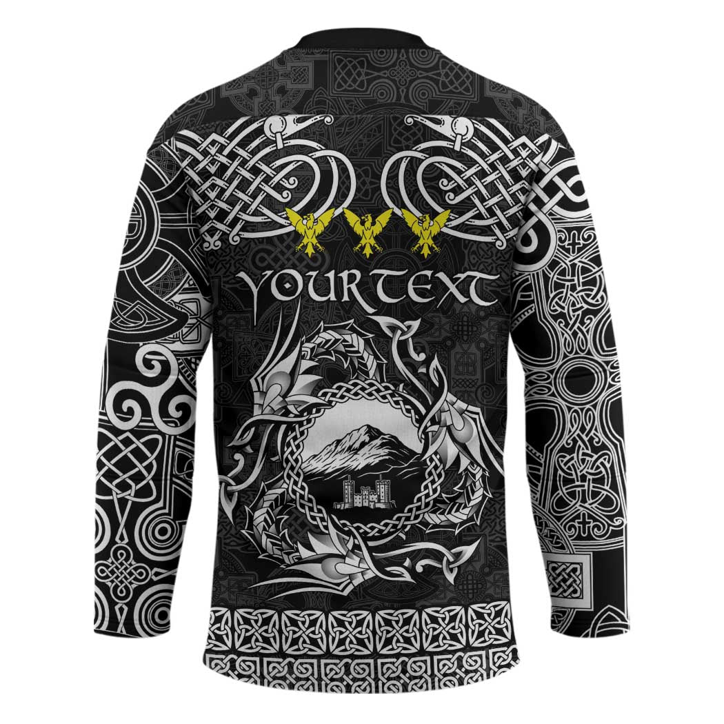 Personalized Caernarfonshire Sir Gaernarfon Hockey Jersey Black Castle Tower Celtic-inspired - Wonder Print Shop