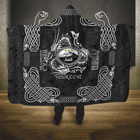Personalized Caernarfonshire Sir Gaernarfon Hooded Blanket Black Castle Tower Celtic-inspired - Wonder Print Shop