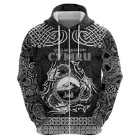 Personalized Caernarfonshire Sir Gaernarfon Hoodie Black Castle Tower Celtic-inspired - Wonder Print Shop