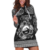 Personalized Caernarfonshire Sir Gaernarfon Hoodie Dress Black Castle Tower Celtic-inspired - Wonder Print Shop