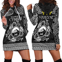 Personalized Caernarfonshire Sir Gaernarfon Hoodie Dress Black Castle Tower Celtic-inspired - Wonder Print Shop